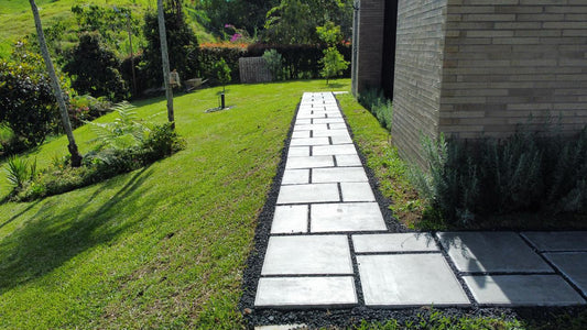 Paso de concreto rectangular para exteriores