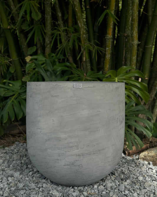 Matera semiesférica de concreto gris – Concrete Decor