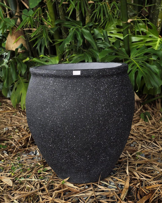 Matera alta de concreto estilo moderno gris oscuro – Concrete Decor